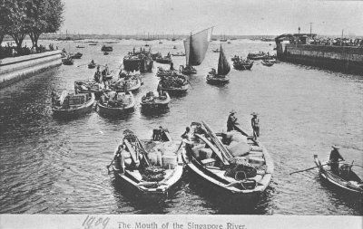 新加坡河上的大䑩，1900年代