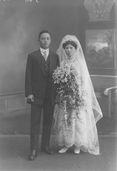 华人婚礼的新人，1920年代